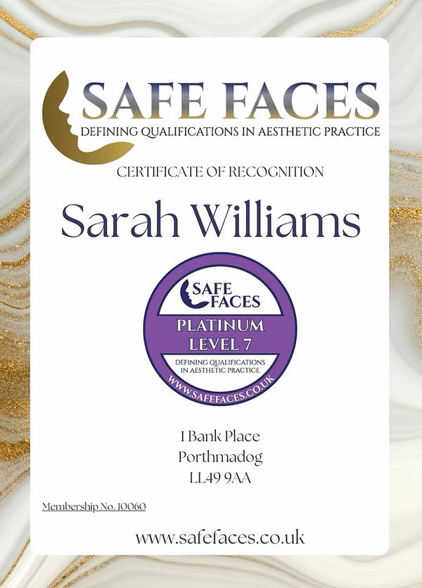 Safe Faces membership certificate · Platinum Level 7
